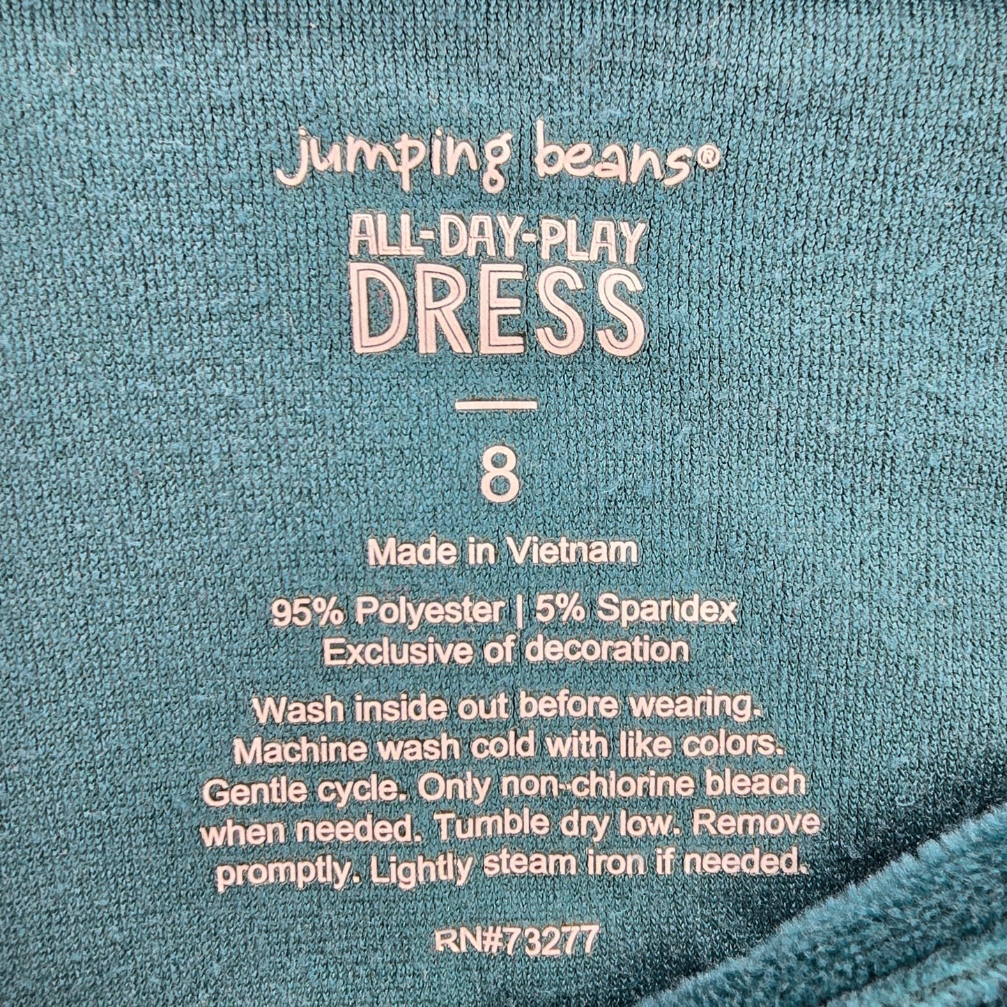 Jumping Bean All Day Play Dress Green Velour Suede Velvet Girls Toddler Size 8