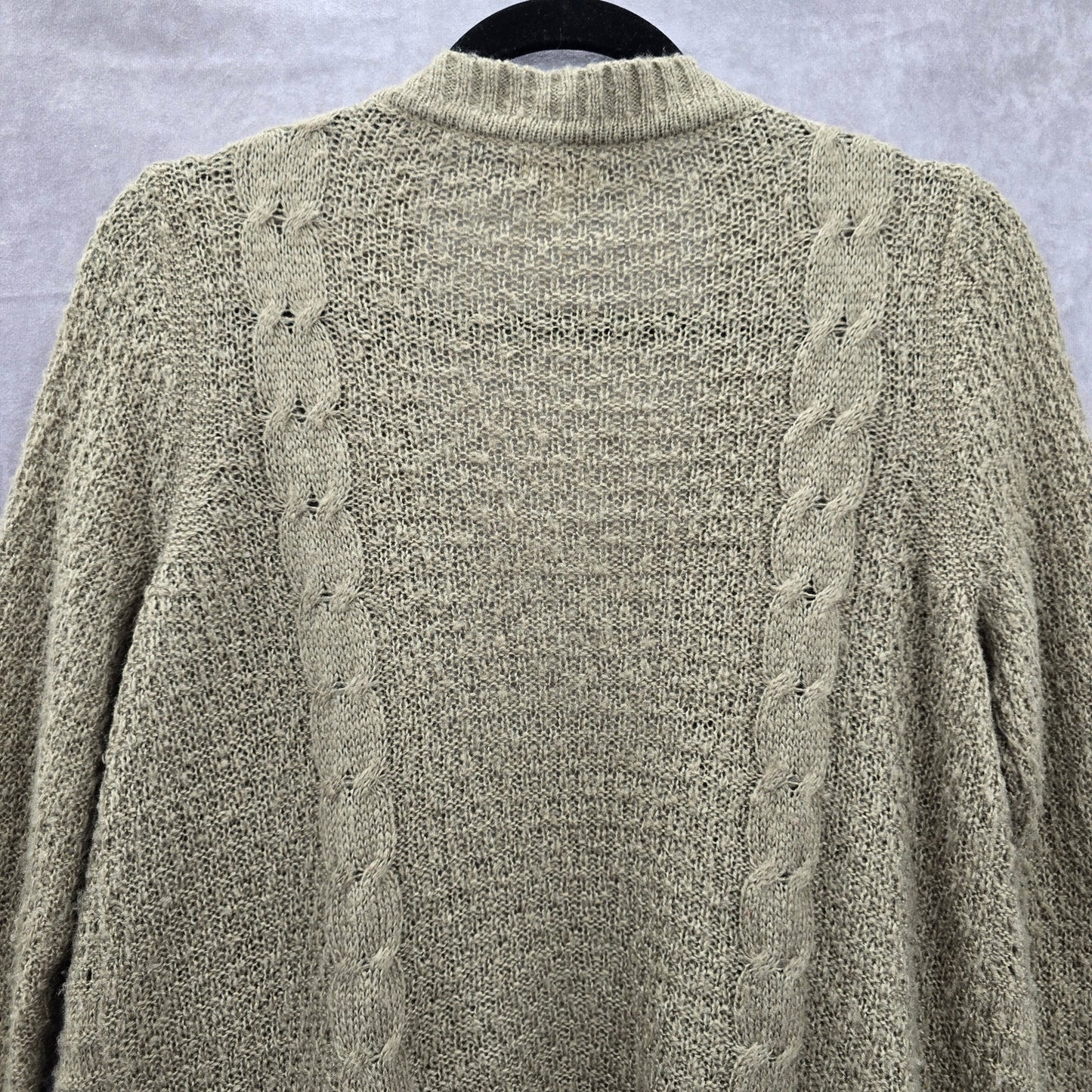 Sonoma Tan Sweater Drape Acrylic Open Style Long Sleeve Cardigan Petite Medium