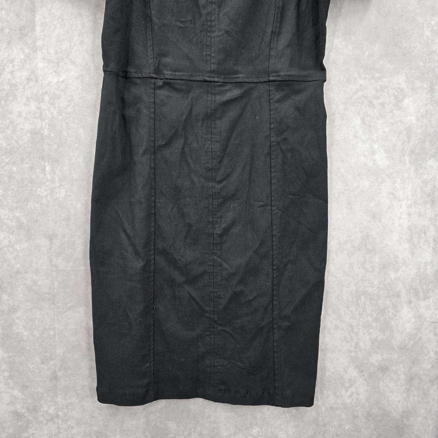 Fashion Nova Black Balloon Sleeve Bodycon Knee Length Short Sleeve Dress Large