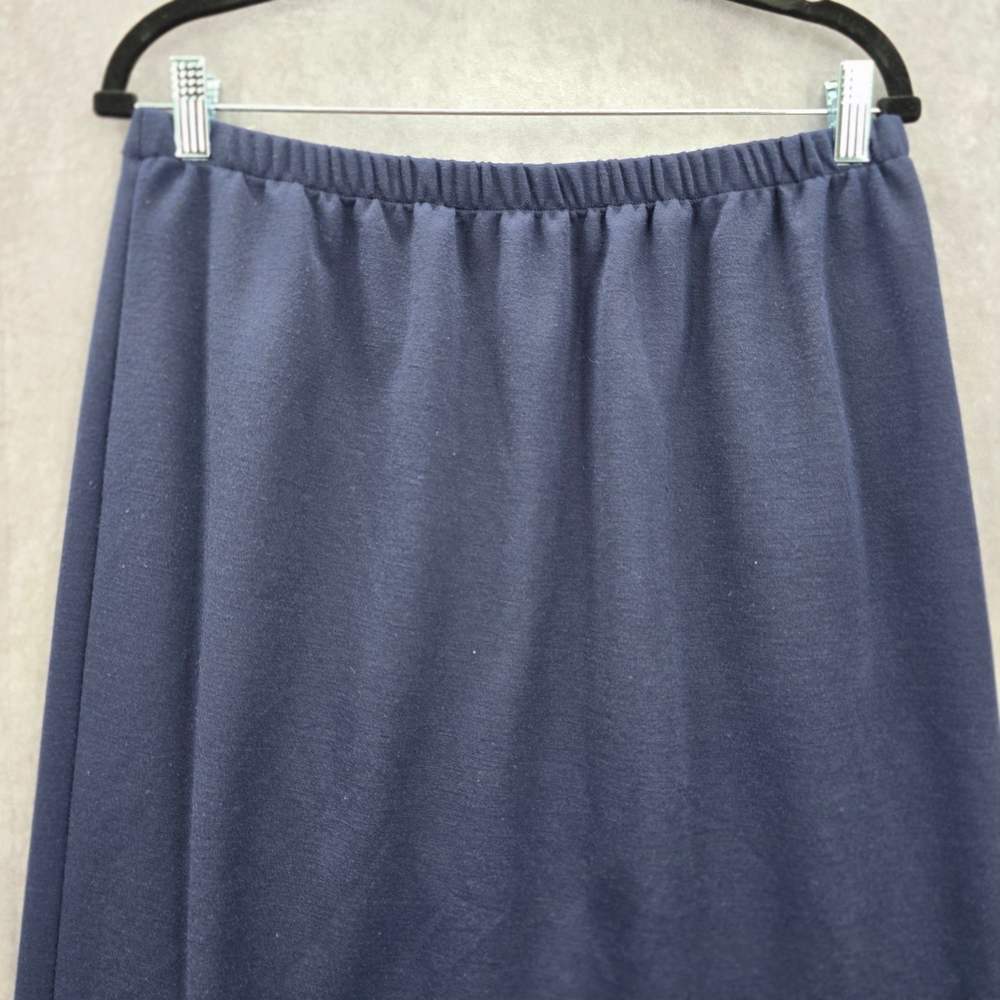 Leslie Fay Blue Knee Length Slit Stretch Executive Skirt Plus 14
