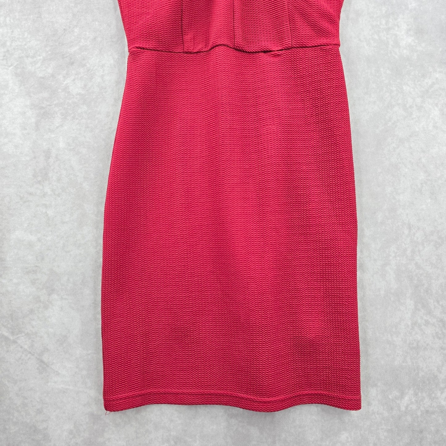 She + Sky Red Burgundy V Neck Crisscross Sleeveless Knee Length Dress Small