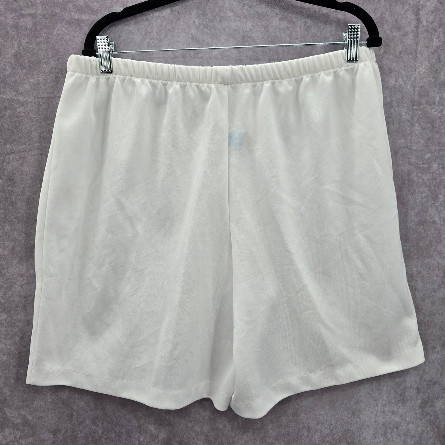 Romans White Stretch Flat Front Active Bottoms Pants Shorts 8