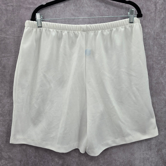 Romans White Stretch Flat Front Active Bottoms Pants Shorts 8