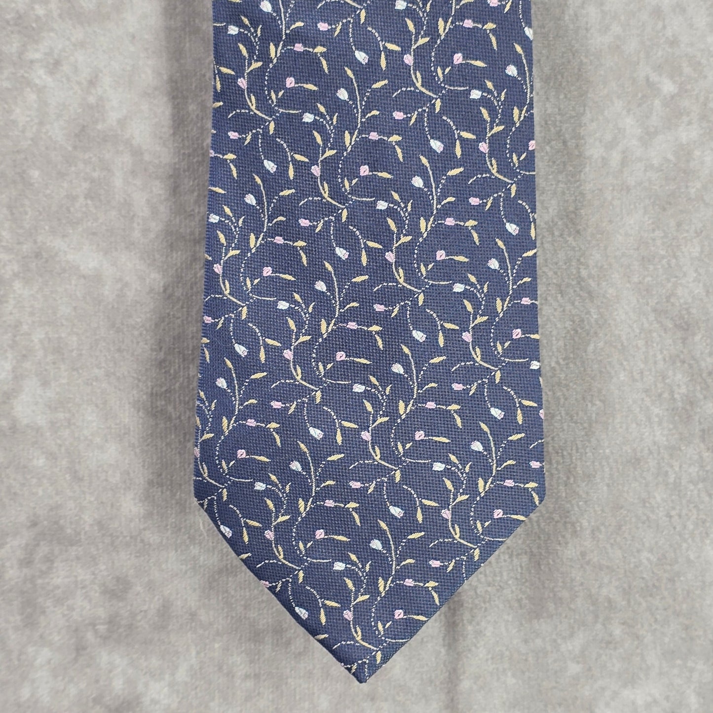 Joe Smith New York Purple Silver Floral Geometric Executive Silk Men's Neck Tie