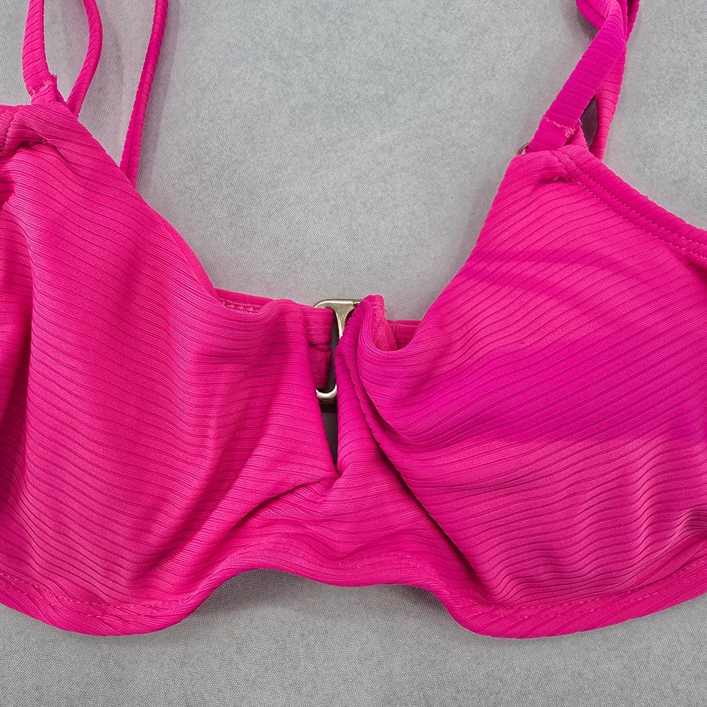 No Boundaries Pink Stripe Padded Bra Bikini Bralette Swim Top S Small
