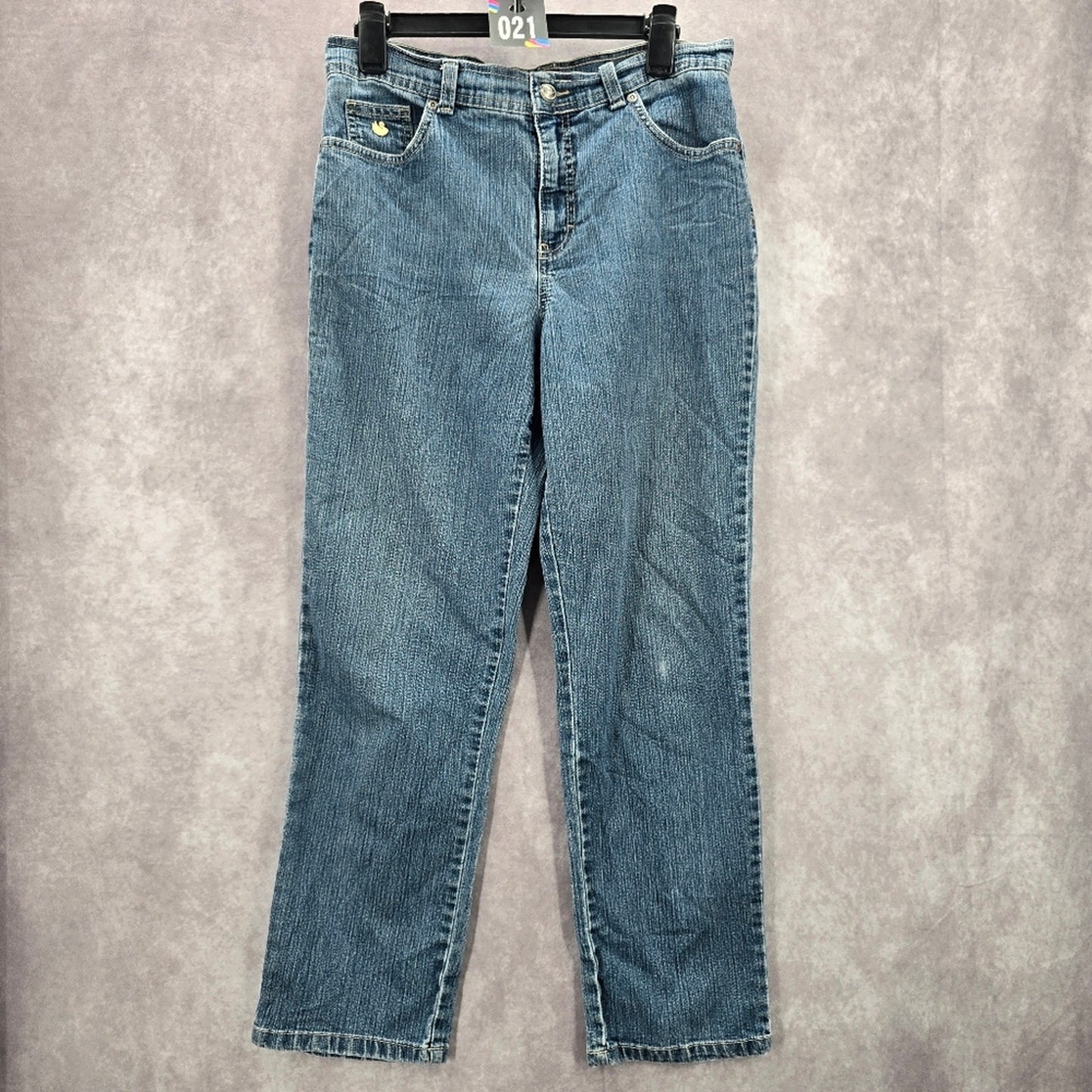 021. Gloria Vanderbilt Blue Cotton Denim Pants Straight Jeans 12 Short