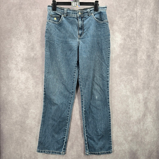 021. Gloria Vanderbilt Blue Cotton Denim Pants Straight Jeans 12 Short