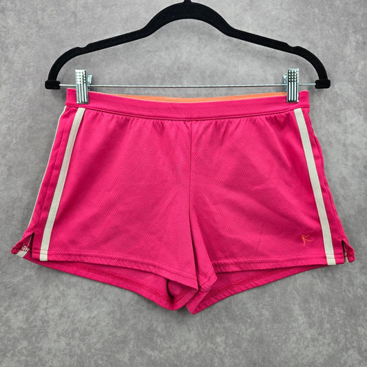 Danskin Now Pink White Athletic Running Activewear Shorts Pants Bottoms XL