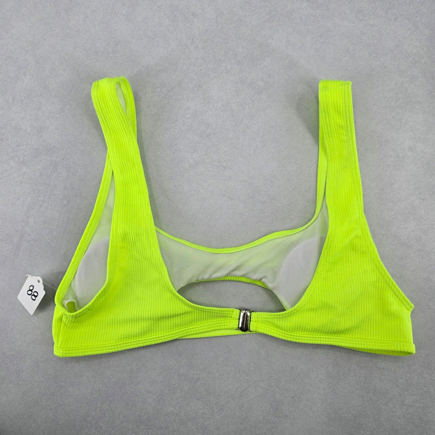 Green Padded Ribbed Fun Beach Swim Sports Bra Beach Bikini Top XL Extra Large