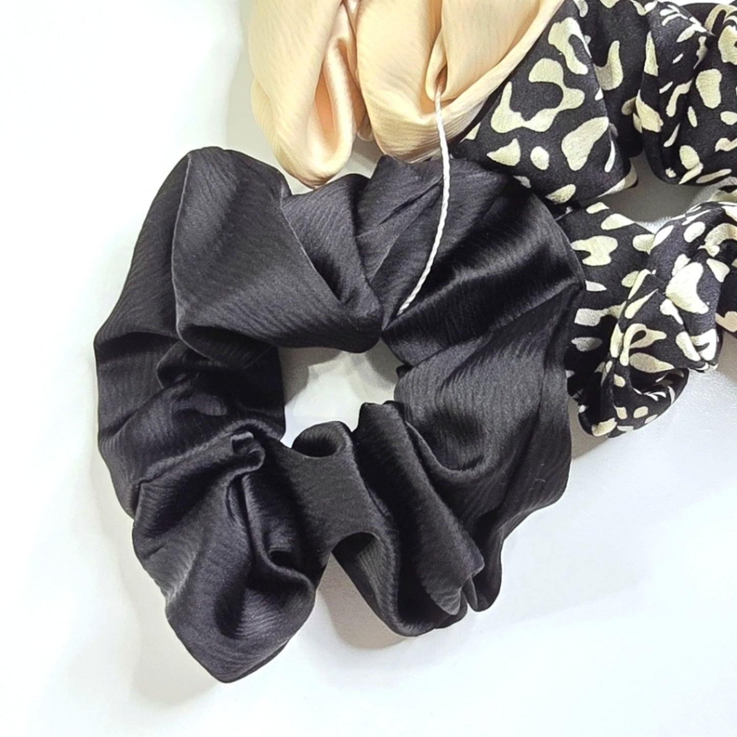 Black Bone 3 Piece Accessories Scrunchie Hair Tie Hair Band Elastic Stretch SB28