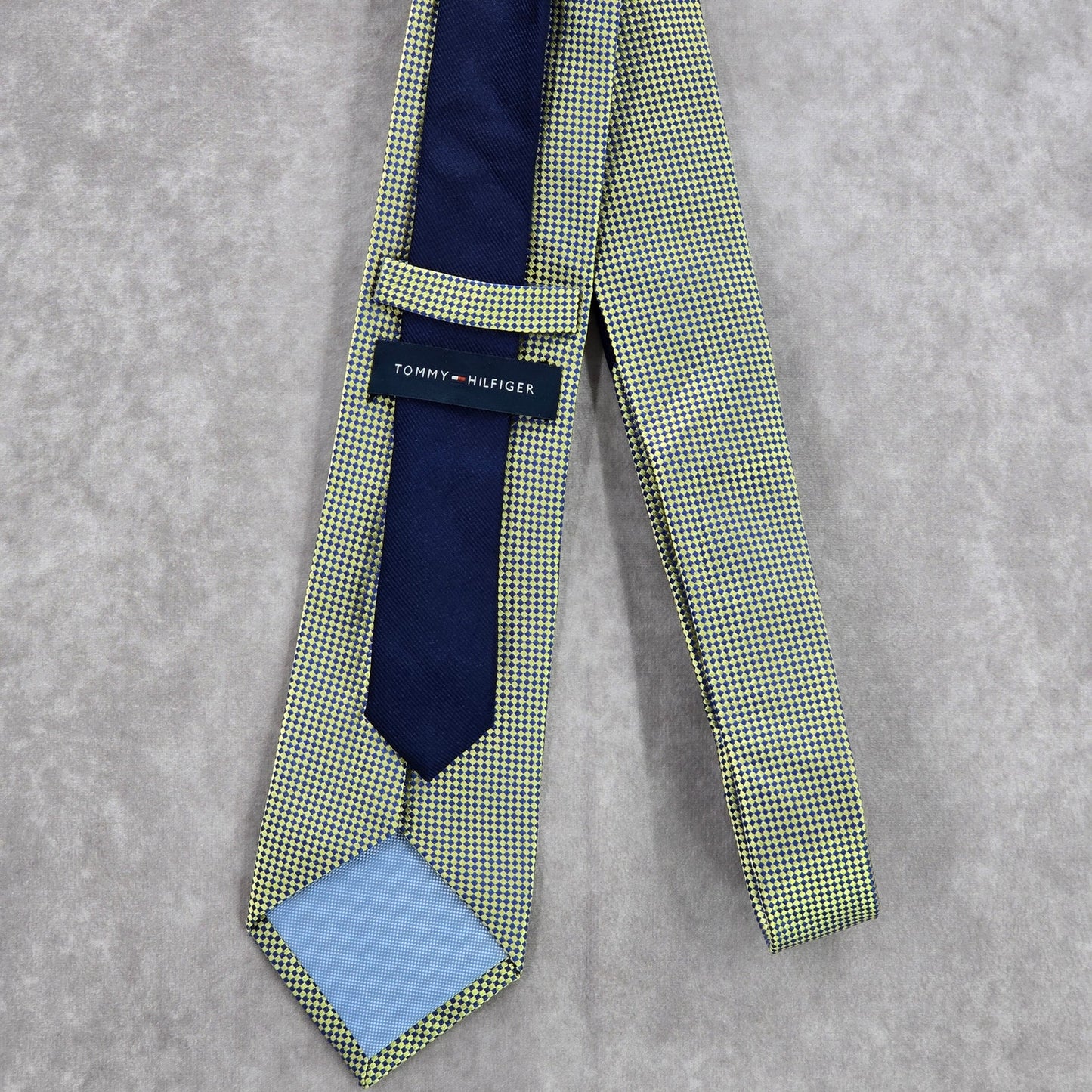 Tommy Hilfiger Yellow Gold Blue Executive Geometric Silk Men's Neck Tie