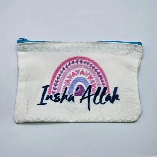 Inshallah Zipper Pencil Bag Makeup Bag Pouch Bag Handmade