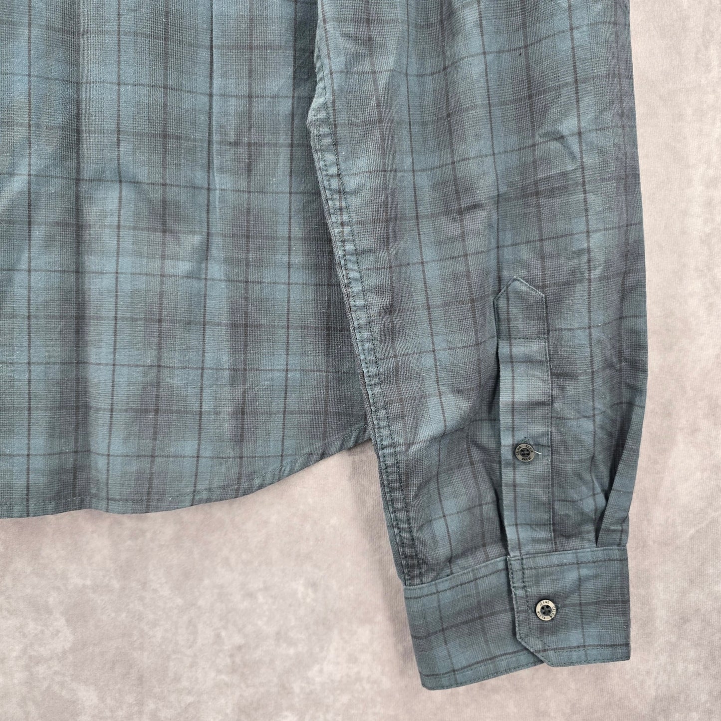 Calvin Klein One Jeans Blue Plaid Button Down Long Sleeve Work Casual Shirt XL