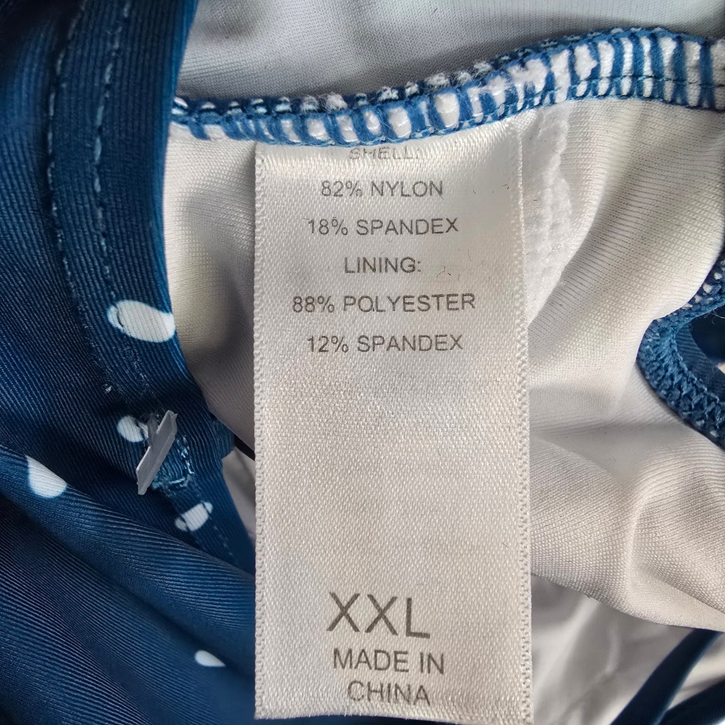 Blue Polka Dot Tankini Wrap Adjustable Tank Top Swimwear Plus XXL 1XL