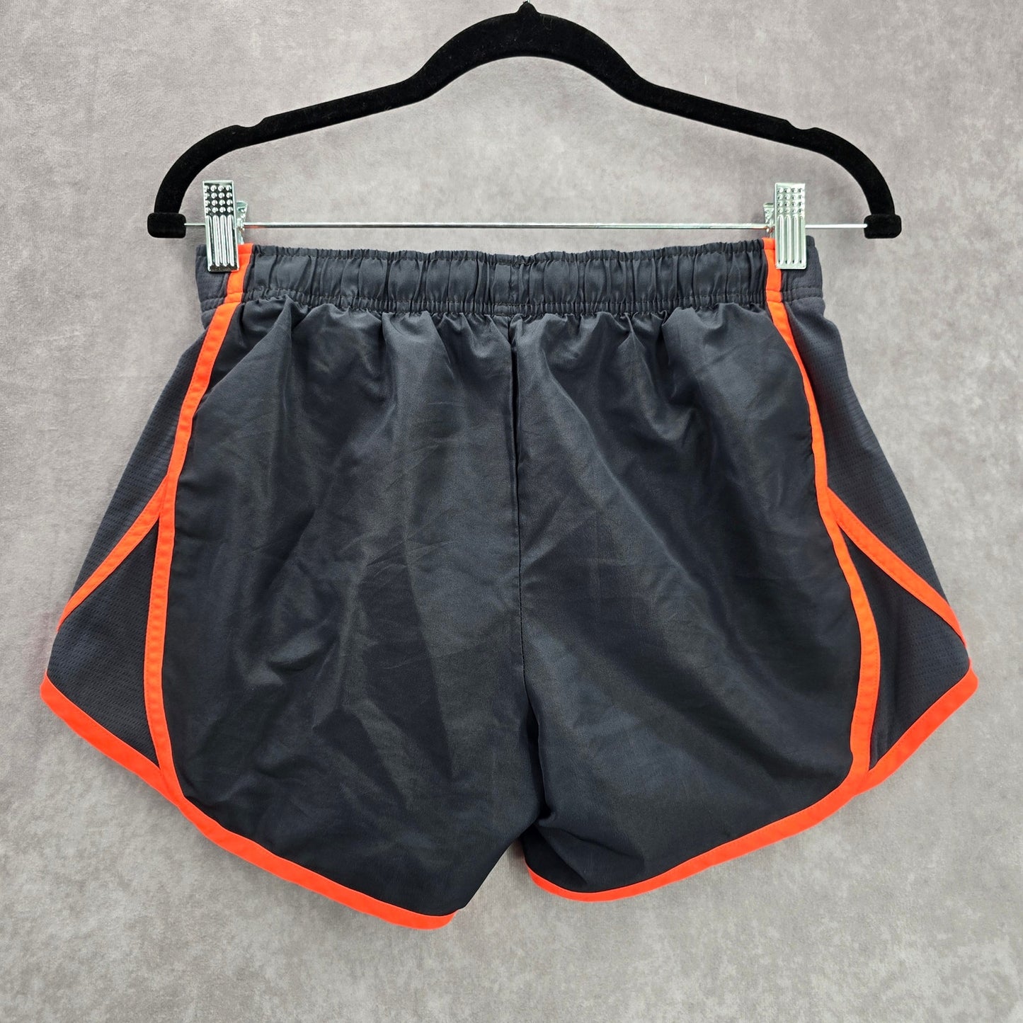Gray Orange Stripe Running Jogger Athletic Active Shorts Bottoms Pants Medium