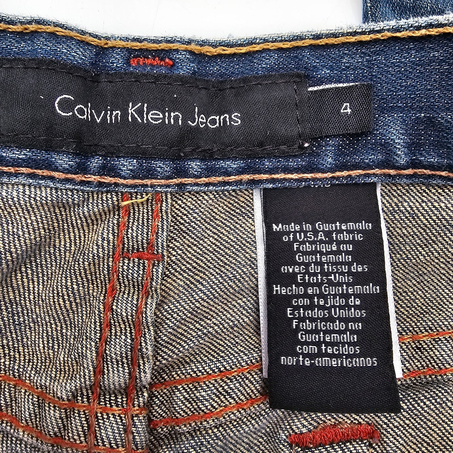 Calvin Klein Blue Floral Low Rise Flare Denim Jeans Pants Bottom S Small 4
