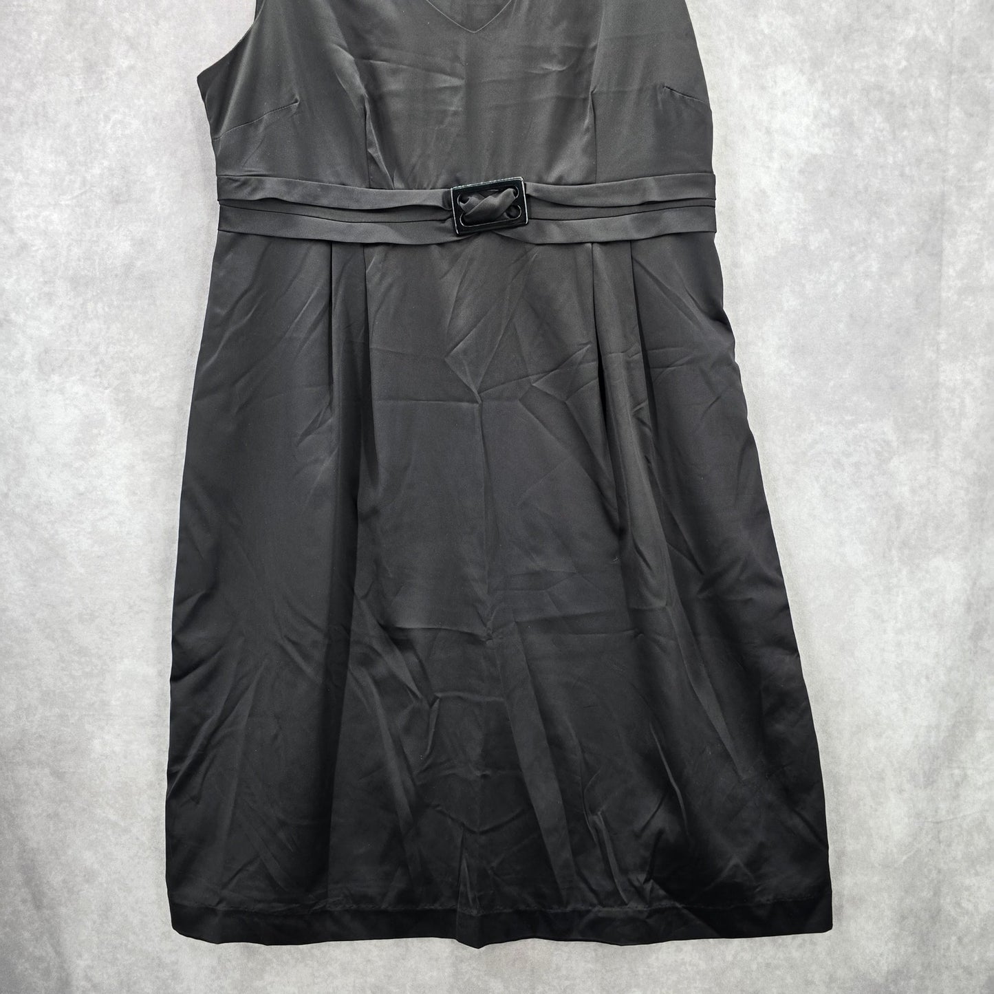 George by Mark Eisen Black Knee Length Sleeveless Flare Buckle Formal Dress 12