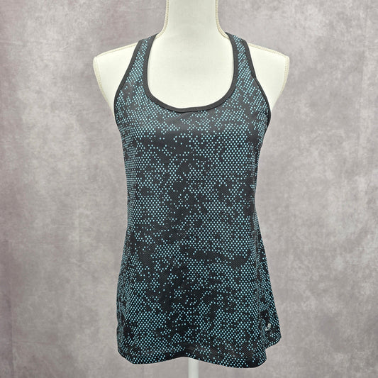 Champion Black Blue Polka Dot Racerback Activewear Duo Dry Tank Top Small
