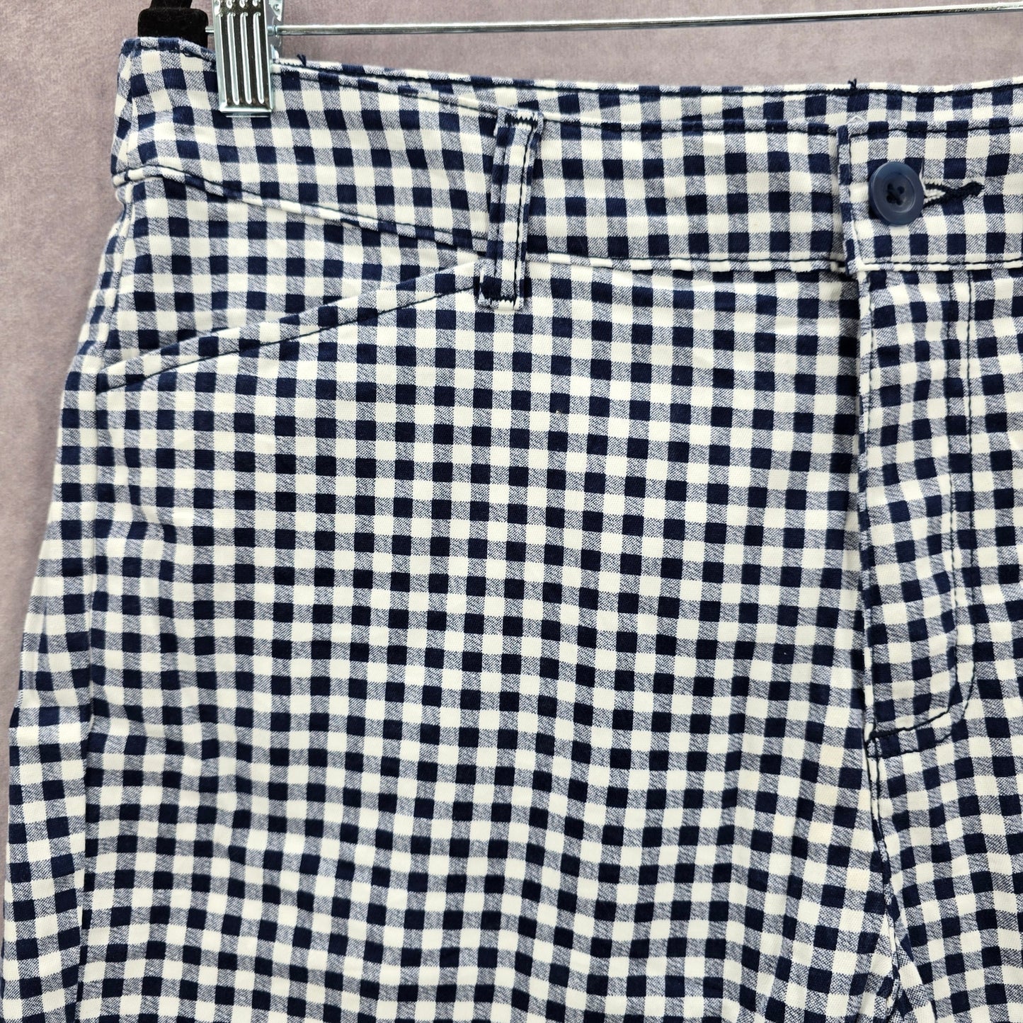 St Johns Bay Blue Plaid Stripe Chino Bermuda Preppy Pants Shorts Cotton 14
