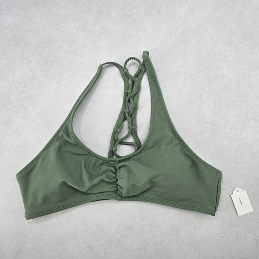 Green Crisscross Sports Bra Beach Padded Bikini Bralette Swim Top S Small