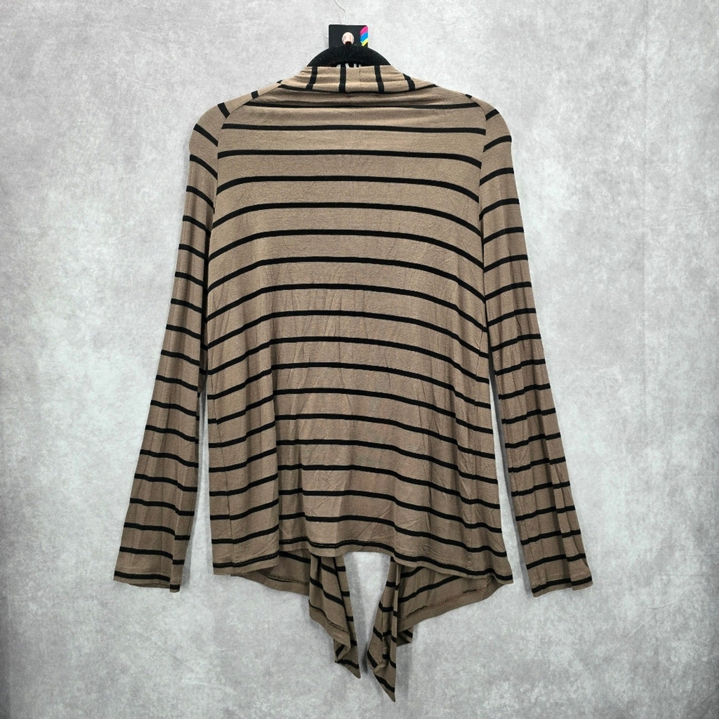 Love Culture Brown Black Stripe Open Cardigan Long Sleeve Sweater Small