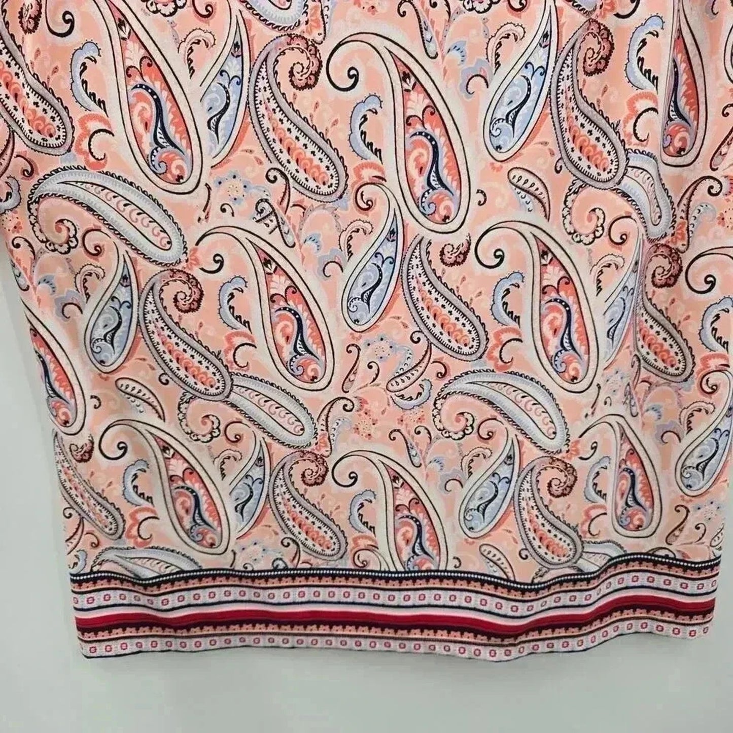 Kim Rogers Pink Floral Short Sleeve Paisley Knee Length Dress Curvy Plus 1XL