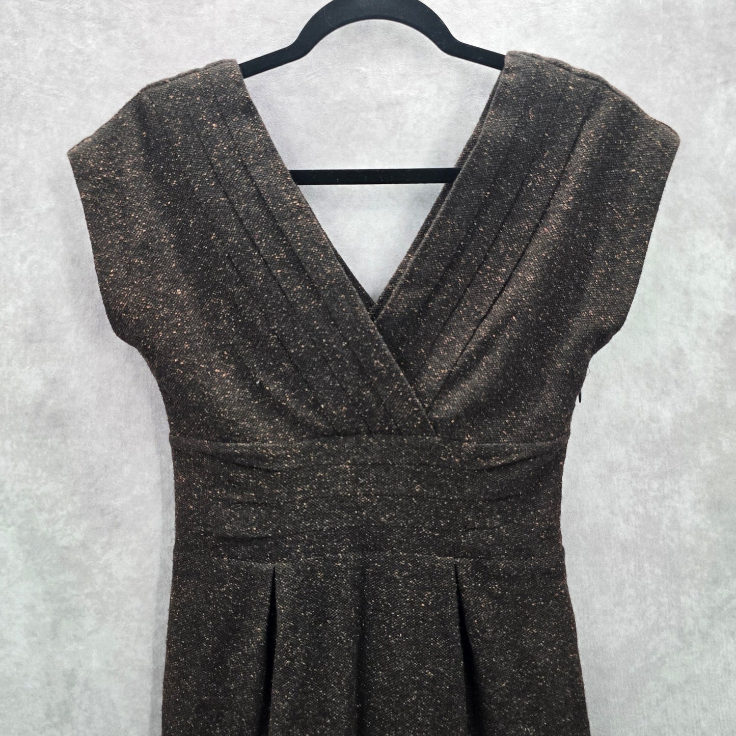 Banana Republic Brown Speckle Wool Silk Knee Length Dress 4 Small