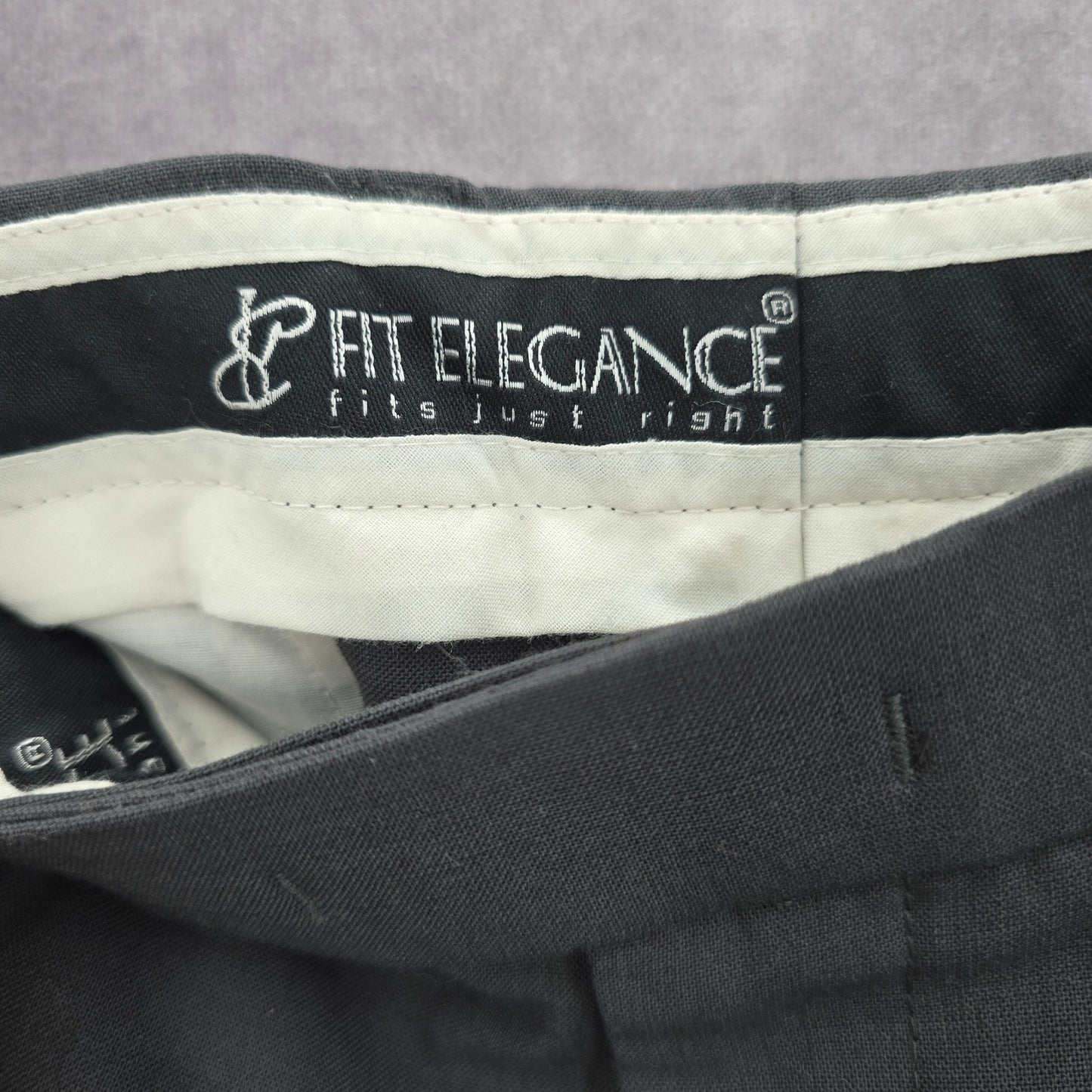 Fit Elegance Gray Mens Trousers Executive Tailored Suit Work Dress Pants 38x41