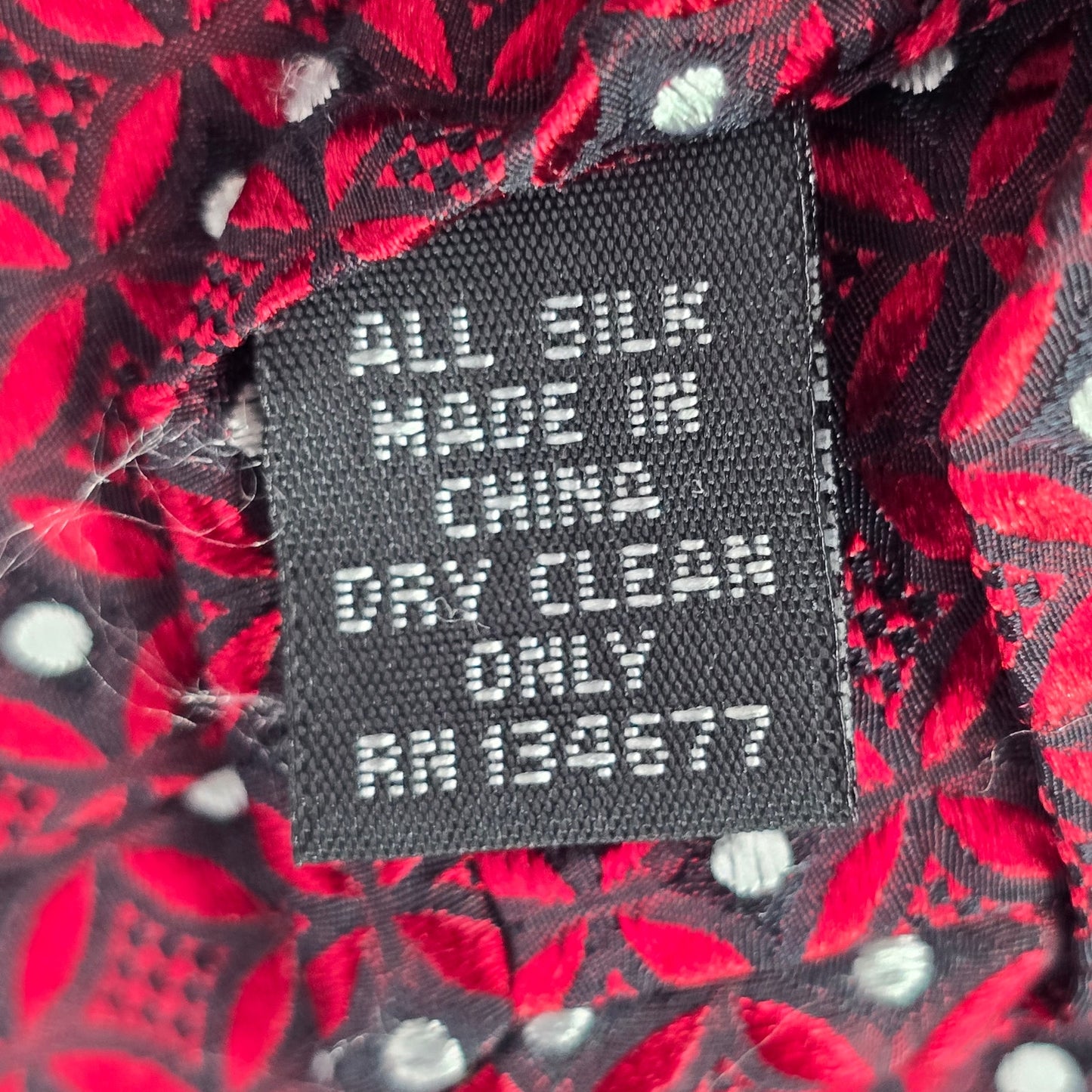 Pronto Uomo Red Geometric White Executive Polka Dot Silk Men's Neck Tie