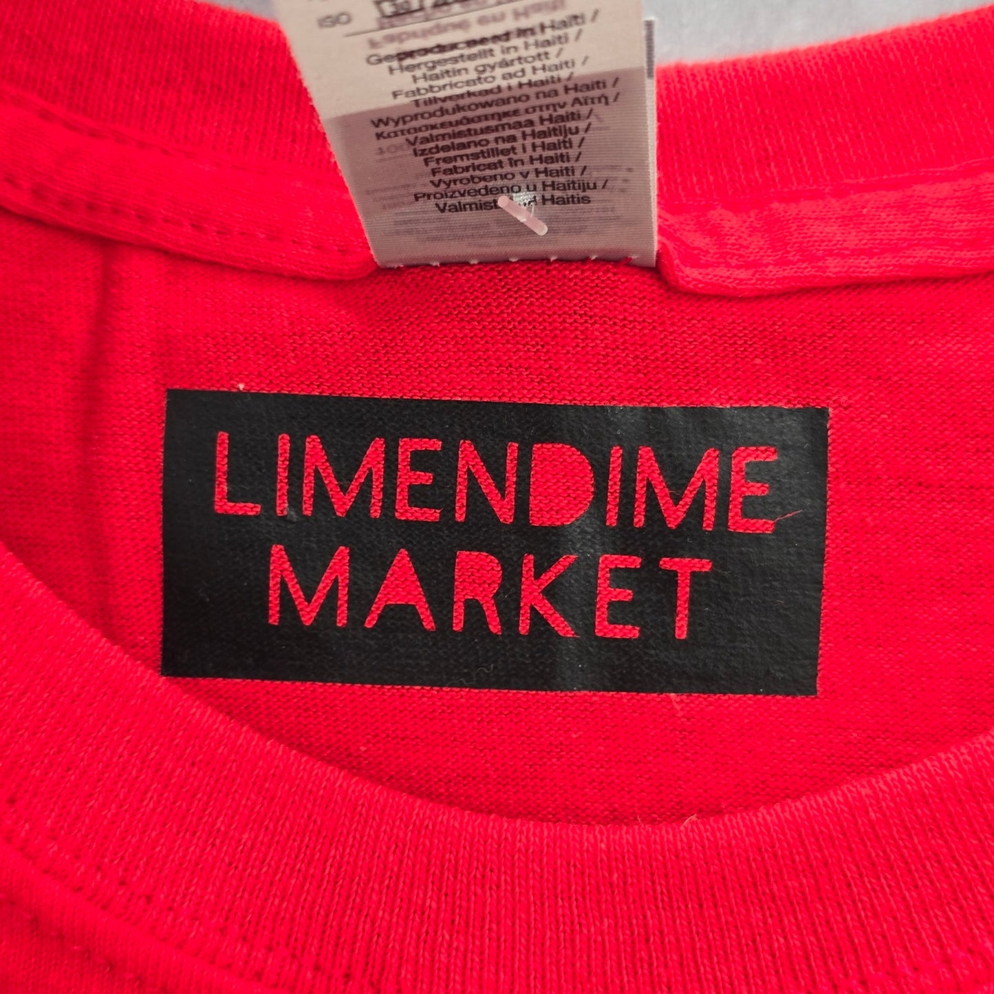 Red Wanderlust Yellow Cotton Handmade Boho Tshirt Large