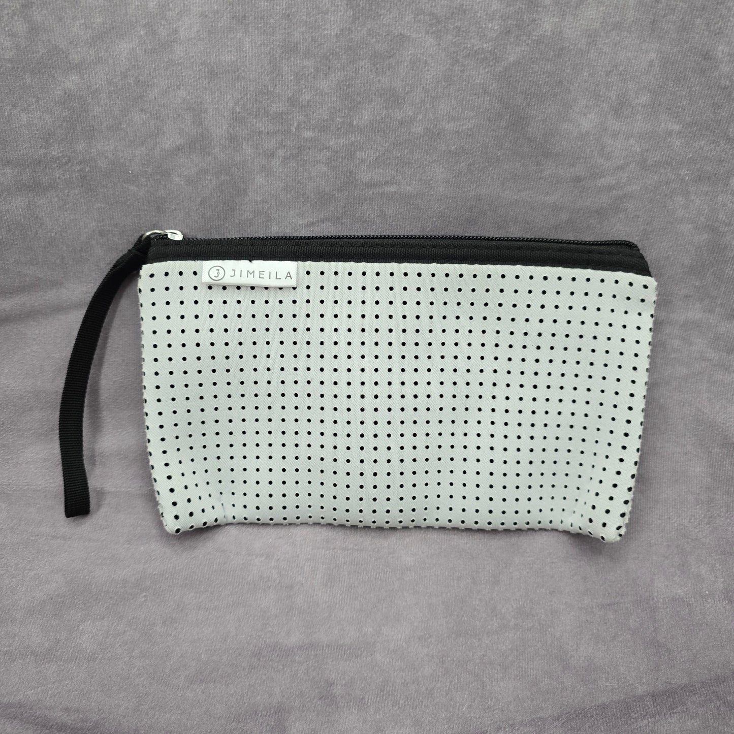 Jimelia White Black Neoprene Rope Small Crossbody With Zipper Pouch