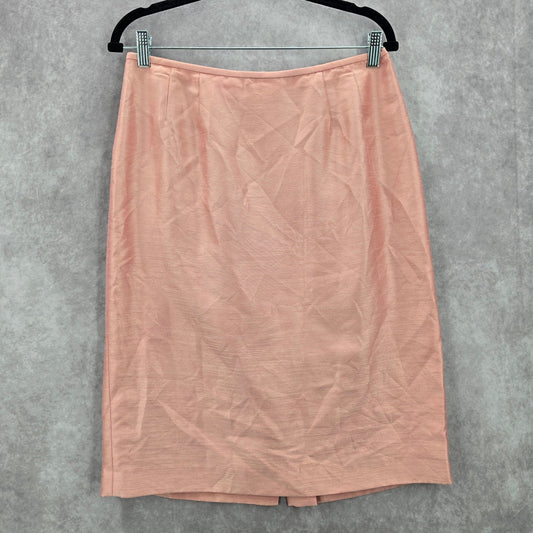 Kasper Pink Pencil Knee Length Suit Lined Metallic Evening Mauve Skirt Medium 10