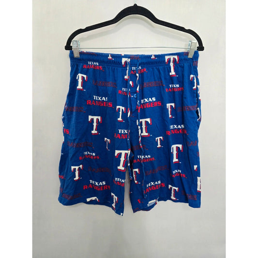 Texas Rangers Printed Blue Boxer Pajama Bottoms Mens Shorts Medium