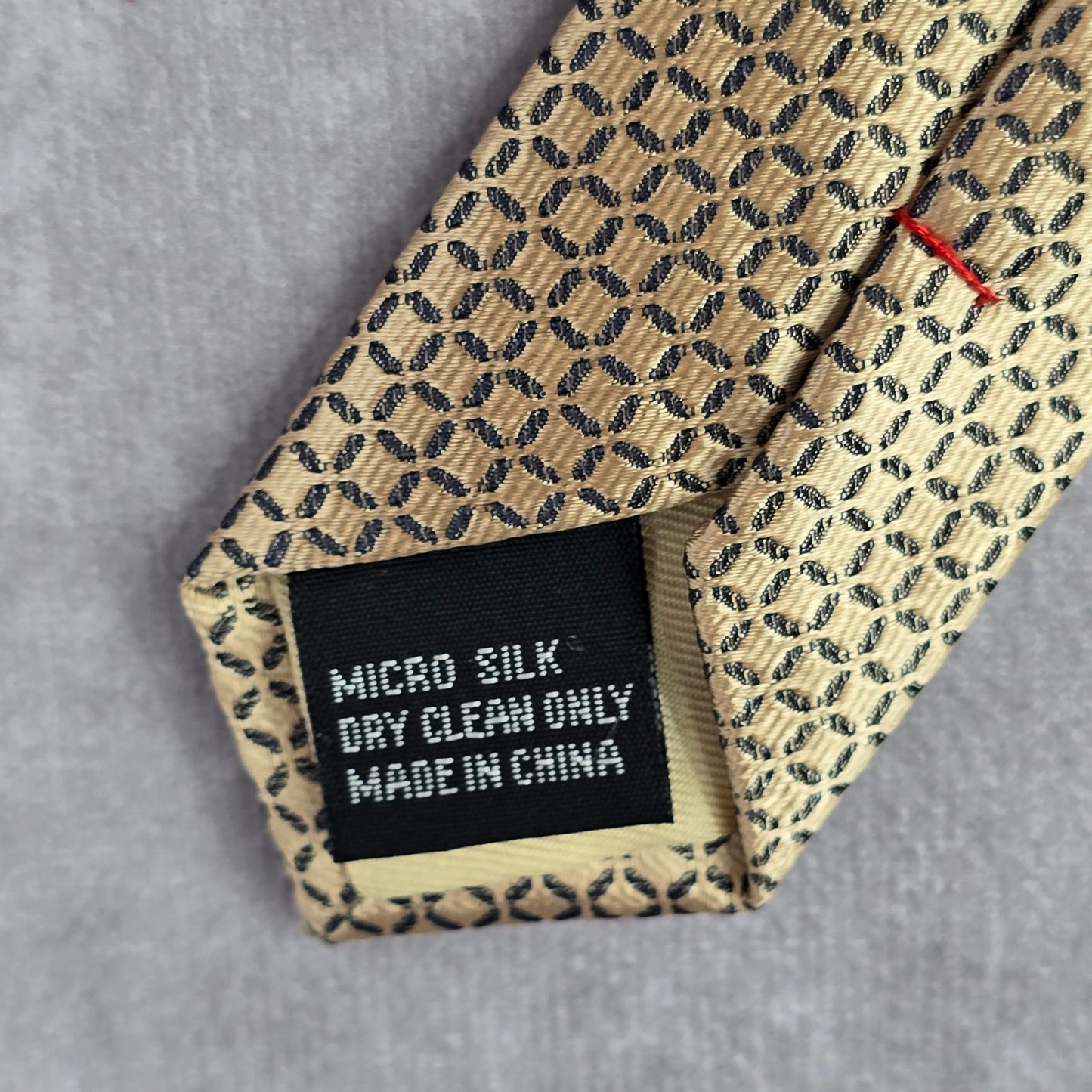 Zeke Gold Gray Geometric Square Silk Executive Neck Tie Men's