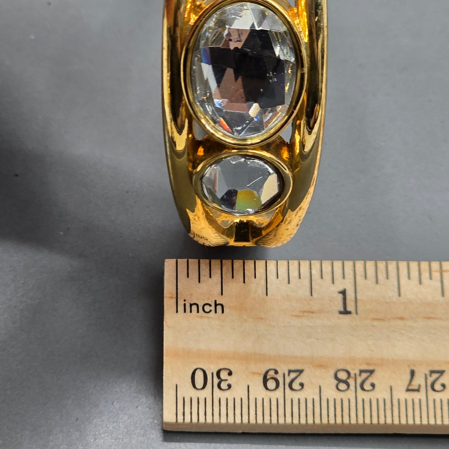 Zara Gold Gems Cuff Metal Bangle Vintage Bracelet Fashion Jewelry NWOT JB4-22
