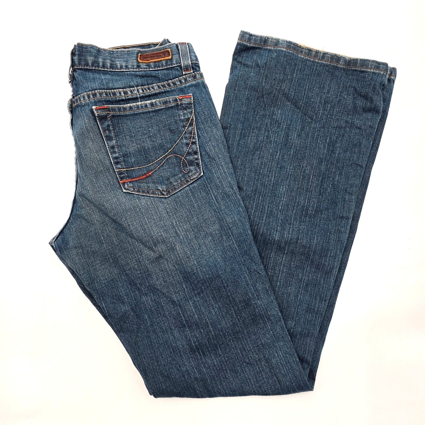 Calvin Klein Blue Floral Low Rise Flare Denim Jeans Pants Bottom S Small 4
