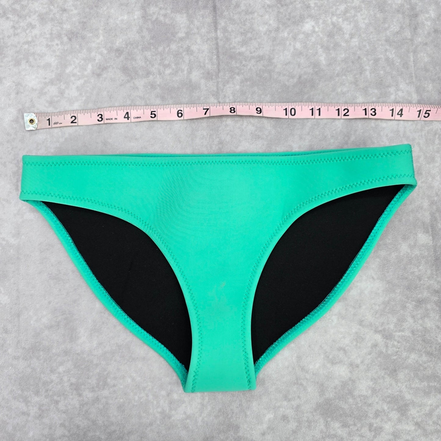 Green Black Medium Cheeky Rash Guard Bikini Bottom Swimwear