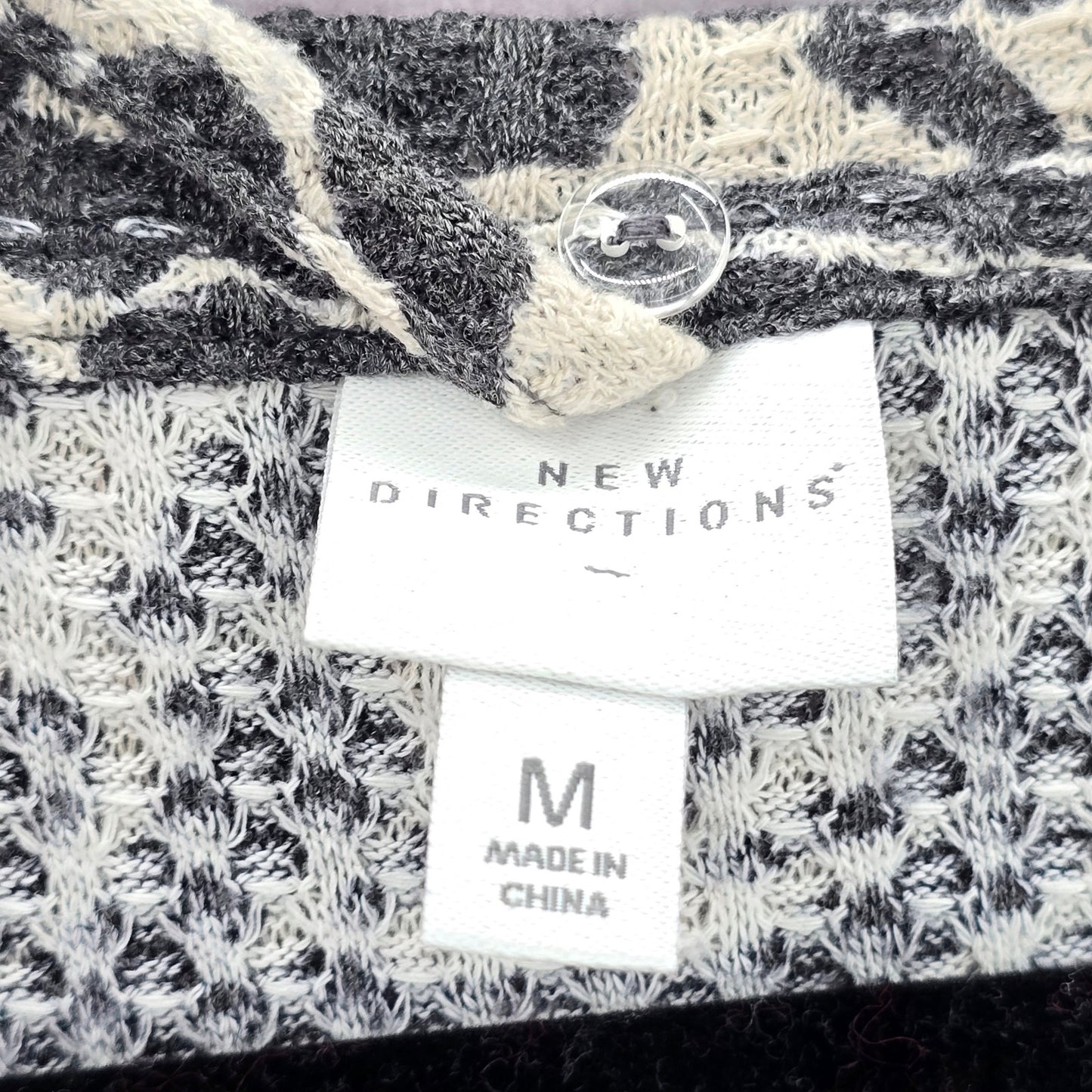 New Directions Gray Print Long Sleeve Y2K Western Fairy Sweater Top Medium