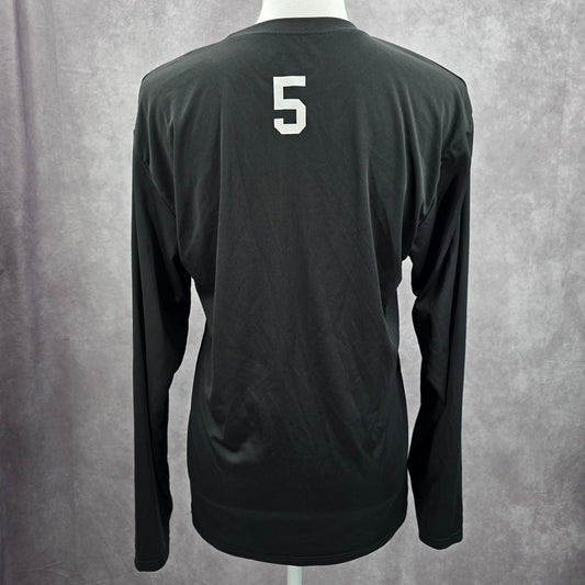 A4 Black Long Sleeve Lady Pirates Basketball Activewear Top Small