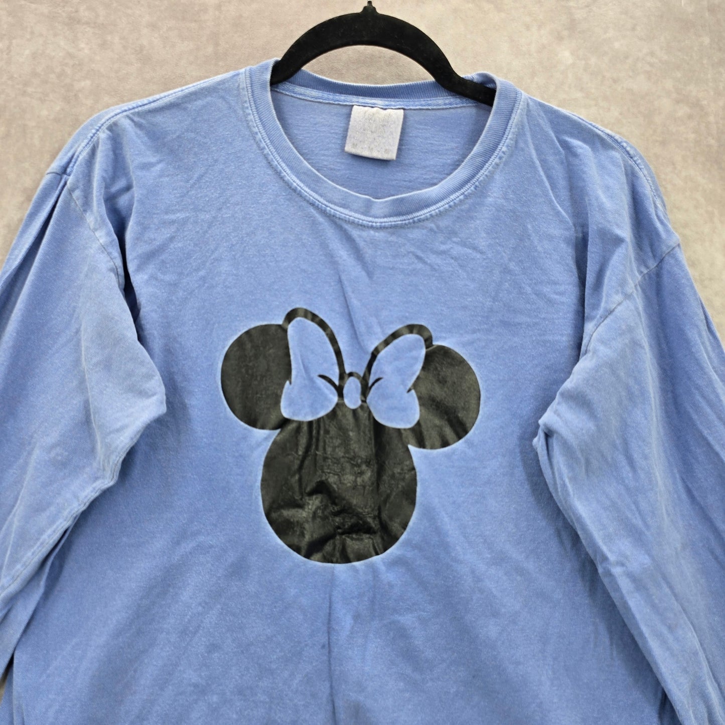 Purple Long Sleeve Minnie Mouse Print Casual Blouse Shirt Top Medium