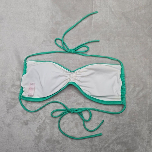 Victoria's Secret Green Bikini Halter Padded Top String Tie Swimwear Small
