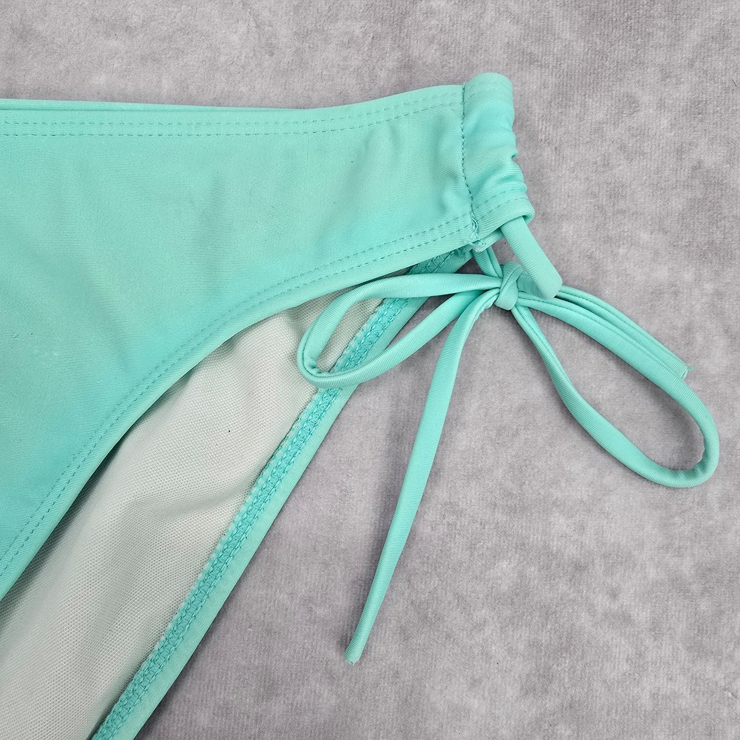H2oh! Green Cheeky Tie Bikini Bottom Swimwear Medium