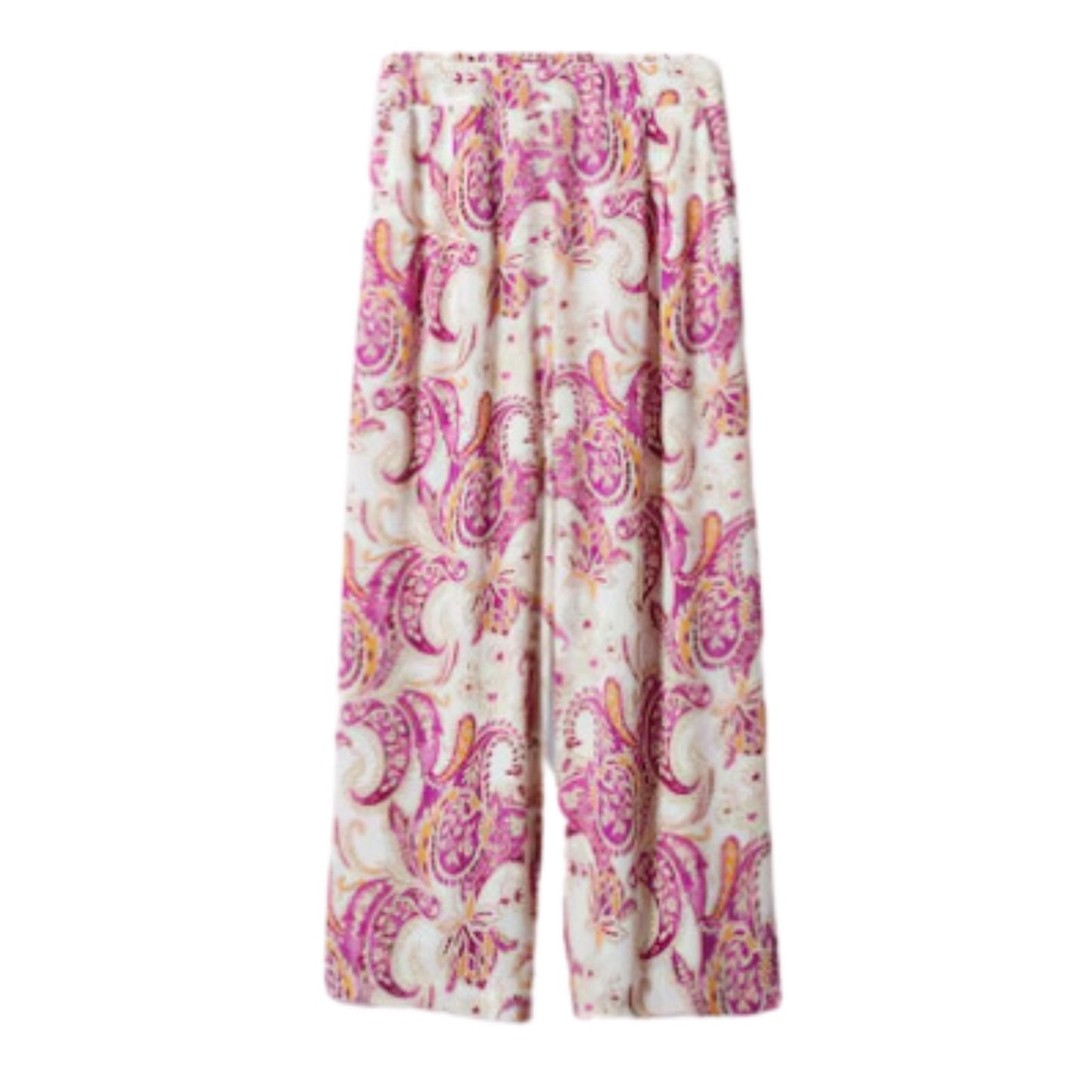 Mango Purple Floral Print Culotte Pants Wide Leg Cropped Bottoms XXL