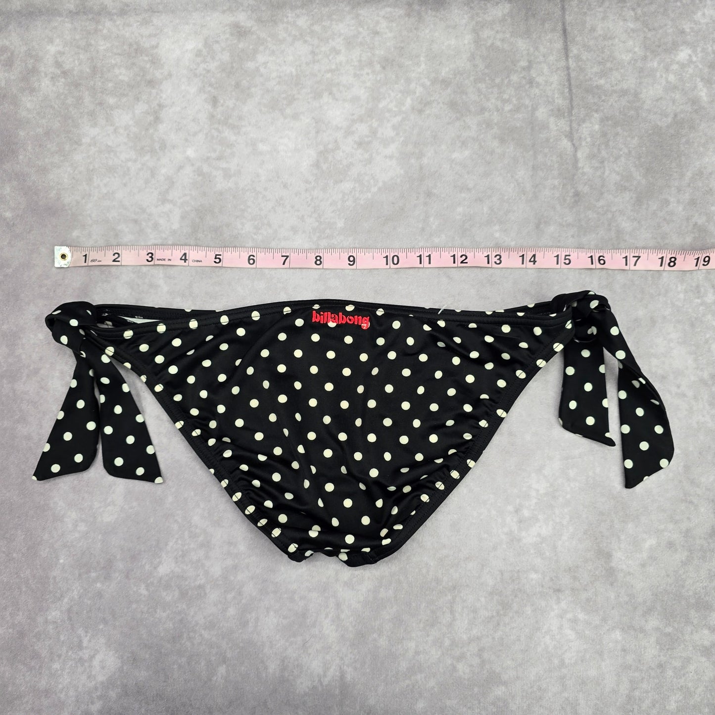 Billabong Black White Polka Dot Tie Bikini Bottom Swimwear Medium
