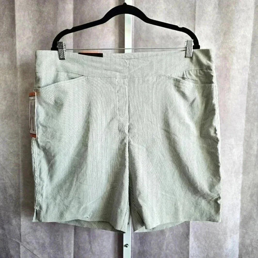 Hilary Radley Blue White Striped Pullon Shorts NWT XXL