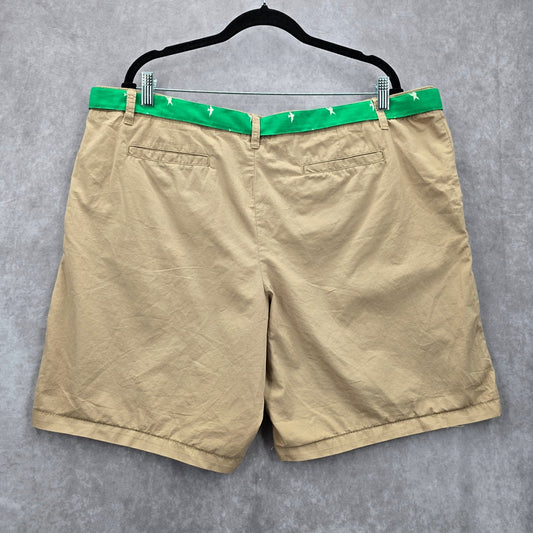 Merona Bermuda Cotton Tan Brown Shorts Pants Green Belt Bottoms 18