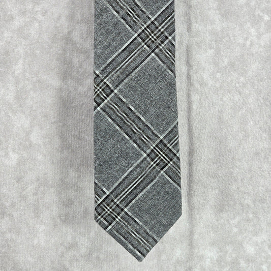 An Original Penguin by Munsingwear Gray Black Stripe Plaid Men's Neck Tie