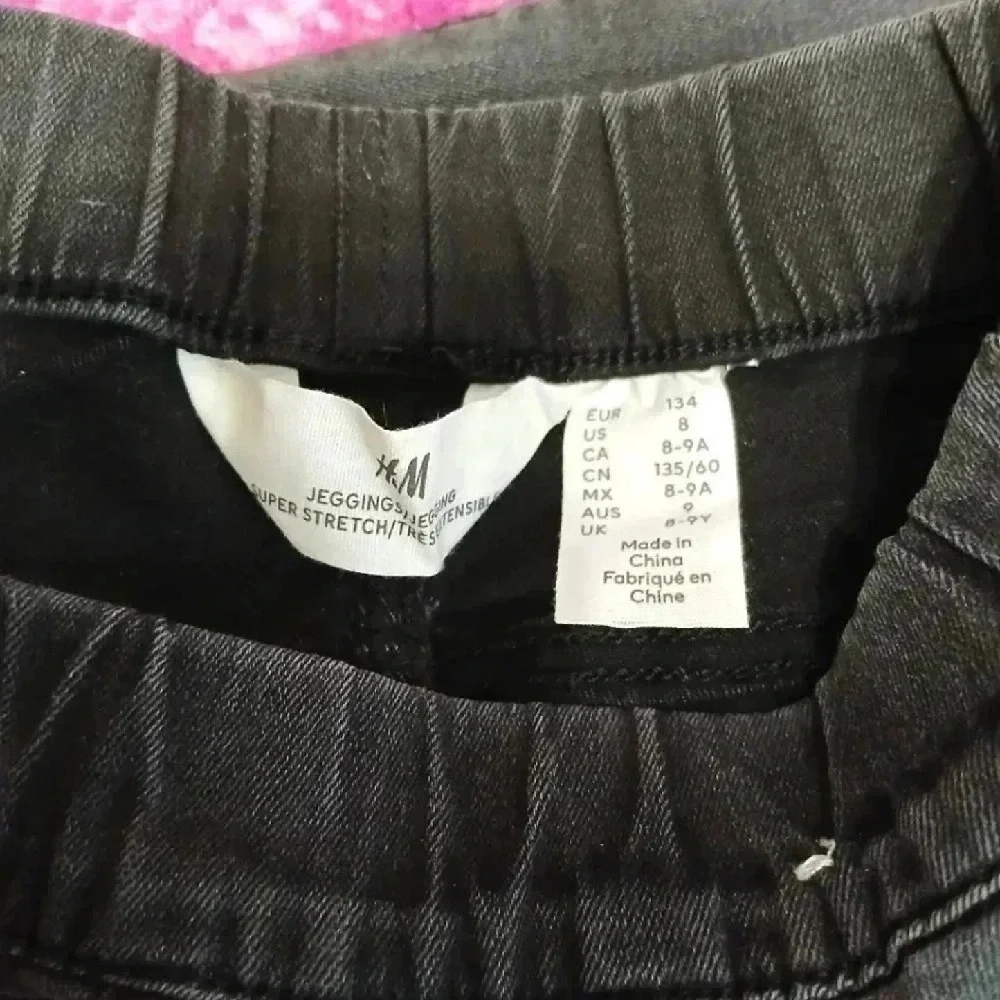 H&M Black Jeggings Skinny Jeans Toddler Girls Size 8