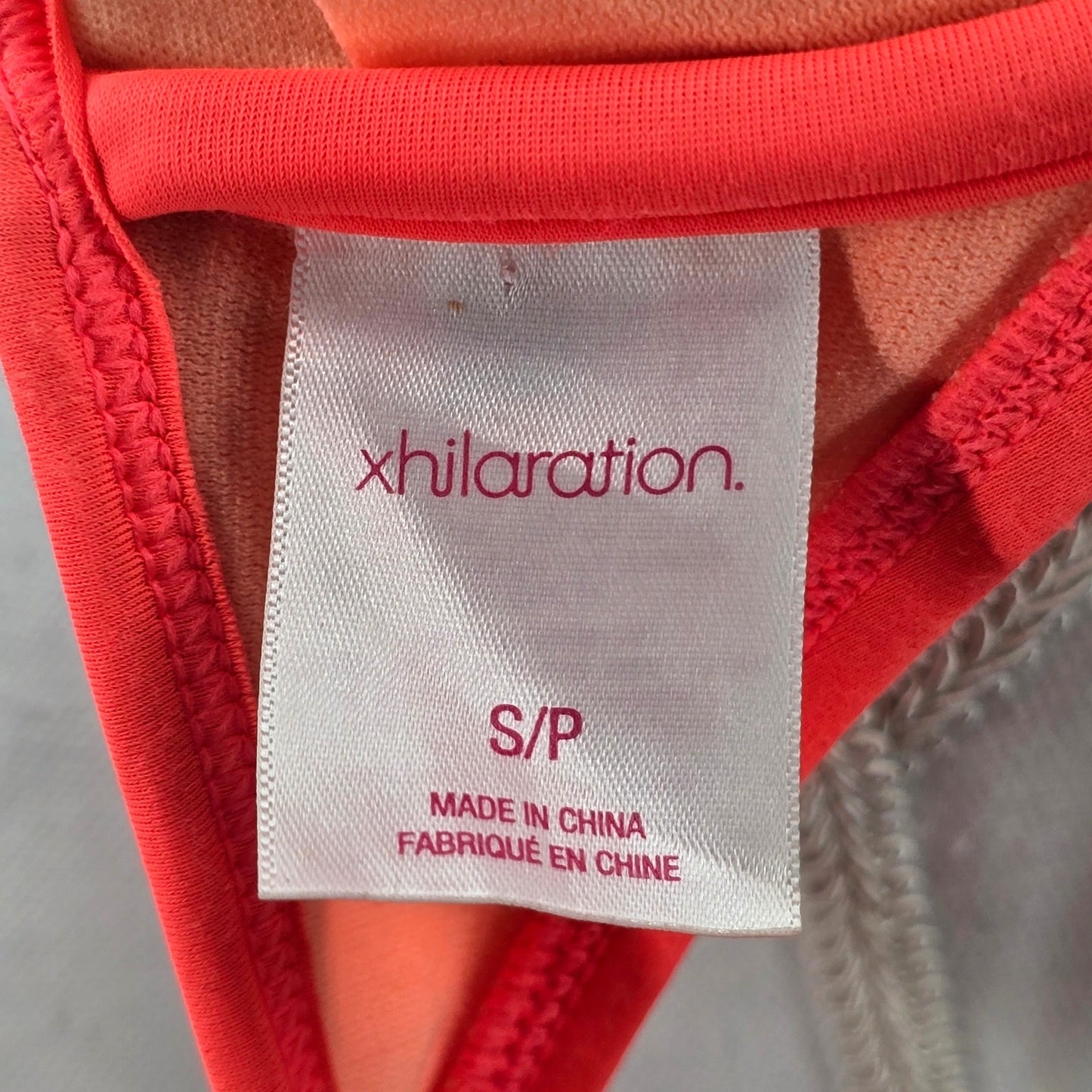 Xhilaration Orange Ruffle Floral String Padded Hook Bikini Top Swimwear Small