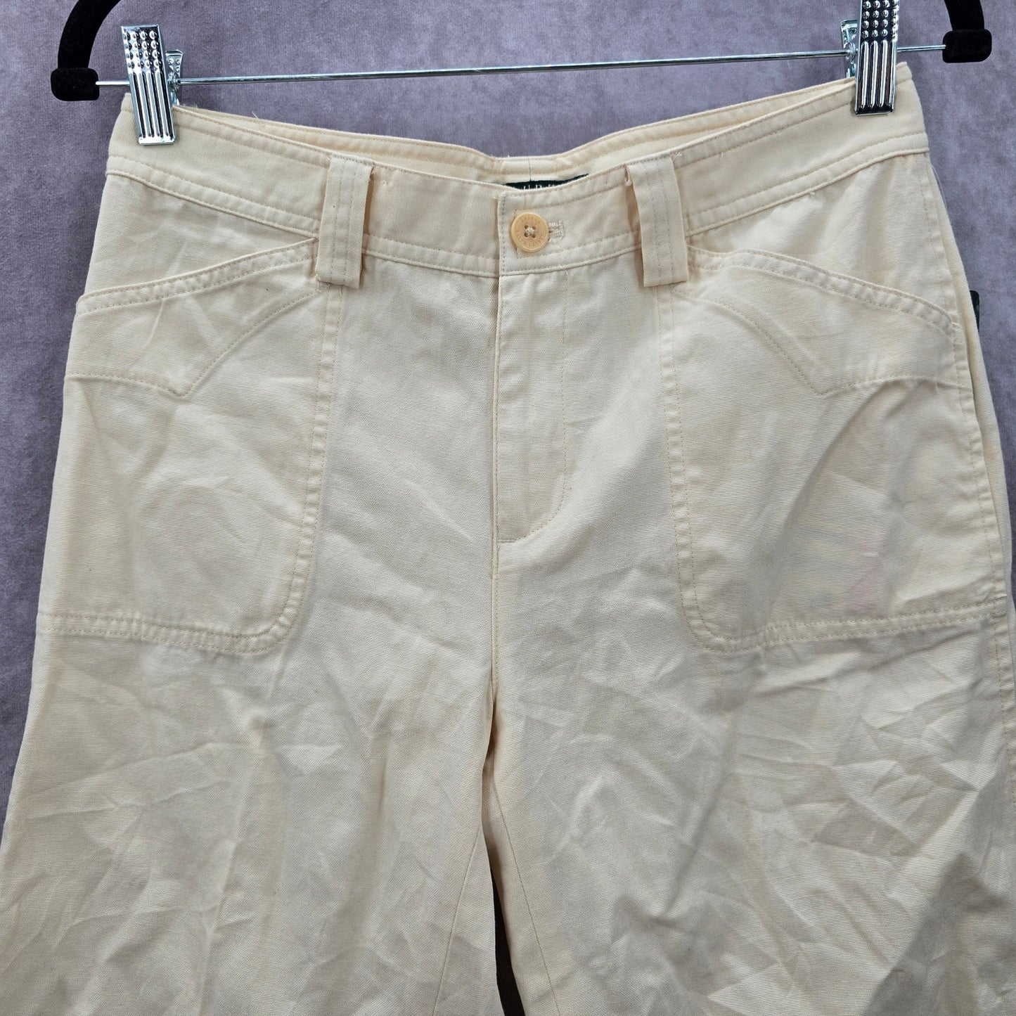 Lauren Ralph Lauren Yellow Flat Front Bermuda Cotton Bottoms Pants Shorts 2